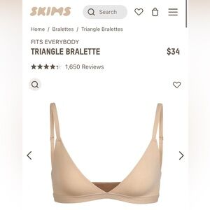 SKIMS Fits Everybody Clay Bralette - Small